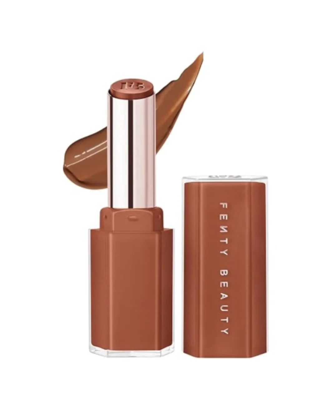 New Fenty Beauty Lipstick Sorta Selfish, Gloss Lipstick, Honey Brown Full size